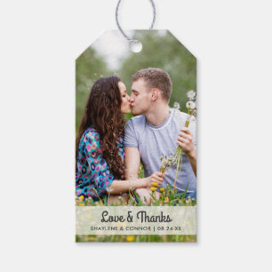 Foto Bruiloft Favor Labels Gestreepte achterkant Cadeaulabel