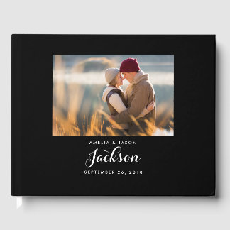 Foto bruiloft gastenboek, zwart en wit gastenboek