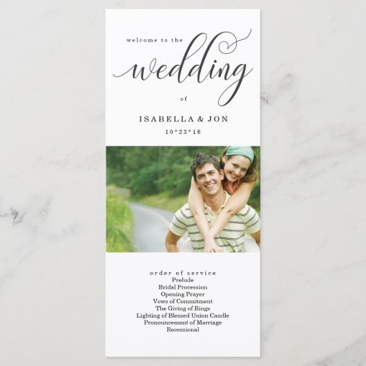 Foto bruiloft massa / ceremonie programma fan (Voorkant)