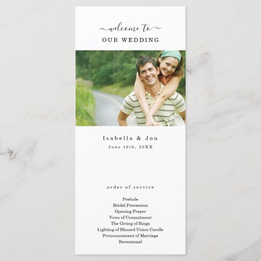 Foto bruiloft massa / ceremonie programma fan (Voorkant)