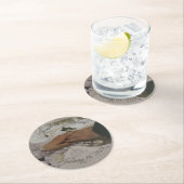  foto-bruiloft ronde kartonnen onderzetter (Insitu)