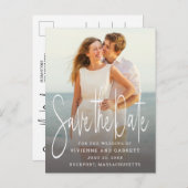 Foto Bruiloft Save the Date Briefkaart One Afbeeld (Voorkant / Achterkant)