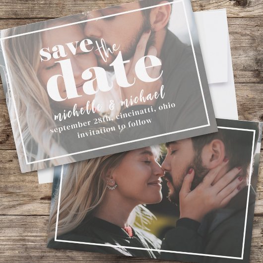 Foto Bruiloft Save the Date Modern Minimalist