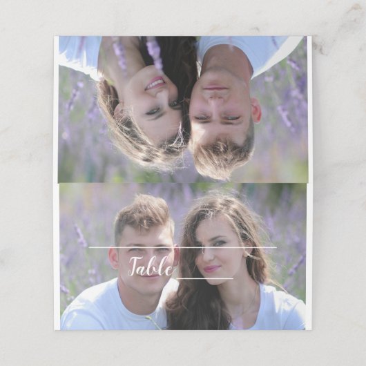 Foto Bruiloft Tafel Nummer Kaarten (Buitenkant ongevouwen)