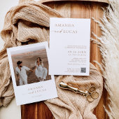 Foto Bruiloft uitnodigen, Boho minimalistische neu Kaart