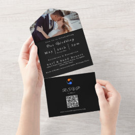 Foto Bruiloft uitnodiging-Twin Flame bruiloft them All In One Uitnodiging