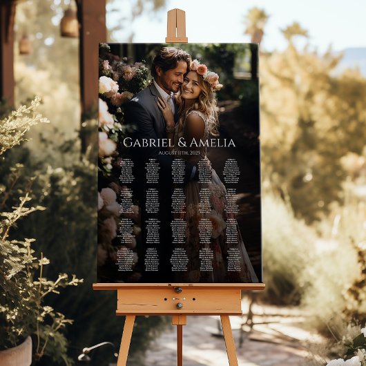 Foto bruiloft zitgrafiek elegant modern poster