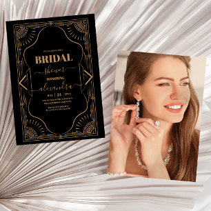 Foto Bruisende Jaren 20 Gatsby Art Deco Bruidsmei Kaart