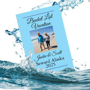 Foto Bucket List Cruise Vakantie blauw Personalise Magneet