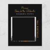 Foto Budget 50th Birthday Invitation Black Gold (Voorkant)