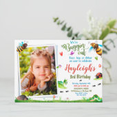 Foto Bugs verjaardagsuitnodiging 1e verjaardag Kaart (Staand voorkant)