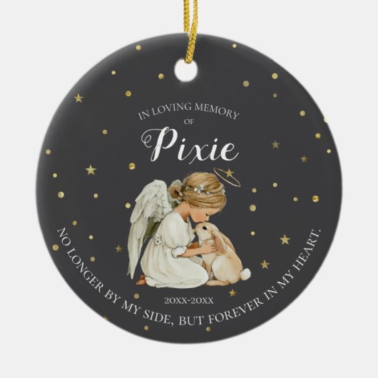 Foto Bunny Pet Memorial Keramisch Ornament (Voorkant)