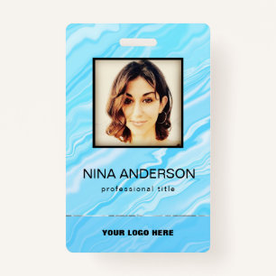 Foto Business Badge Blue Background