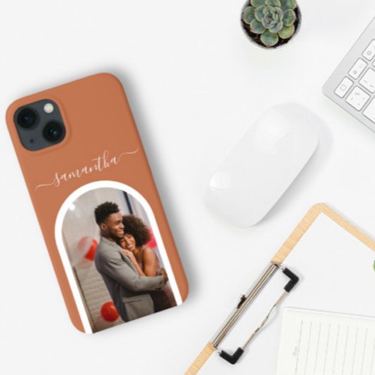 Foto Calligrafie Monogram Naam Boog Vorm Case-Mate iPhone Case