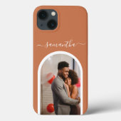 Foto Calligrafie Monogram Naam Boog Vorm Case-Mate iPhone Case (Achterkant)