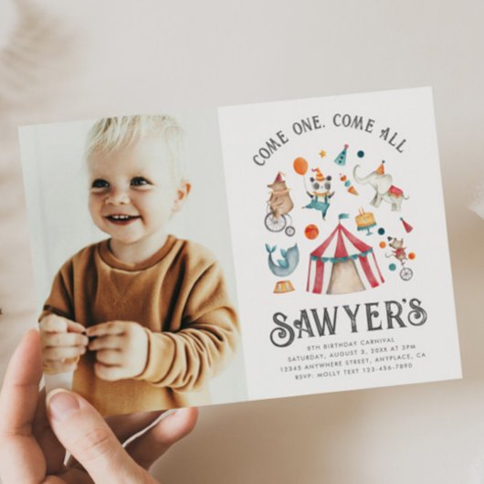 Foto Carnival Birthday Invitation | Circus Kaart