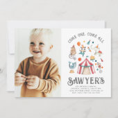 Foto Carnival Birthday Invitation | Circus Kaart (Voorkant)
