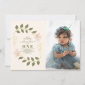 Foto Celestial Botanical 1st Birthday Kaart (Voorkant)