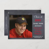 Foto: Chalkboard Background -3x5 Afstudeerder Aank Kaart (Voorkant / Achterkant)