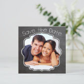 Foto Chalkboard  Modern Save the Date (Staand voorkant)