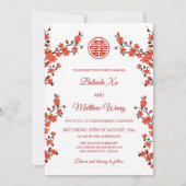 Foto Cherry Blossom Chinese bruiloft Kaart (Achterkant)