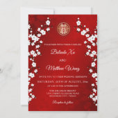 Foto Cherry Blossom Chinese bruiloft Kaart (Achterkant)