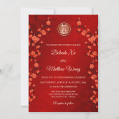 Foto Cherry Blossom Chinese bruiloft Kaart (Achterkant)