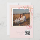 Foto Cherry Blossom QR Code Wedding Kaart (Achterkant)