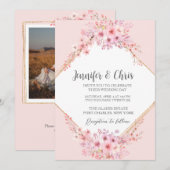 Foto Cherry Blossom QR Code Wedding Kaart (Voorkant / Achterkant)