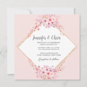 Foto Cherry Blossom QR Code Wedding Kaart