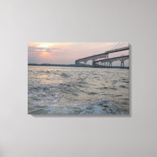 Foto Chesapeake Bay Bridge Canvas Afdruk