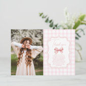 Foto Chic Coquette Roze Bow 30e verjaardag Bedankkaart (Staand voorkant)