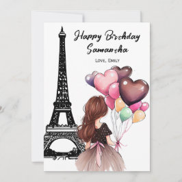 Foto Chique Eiffeltoren, Hartballonnen Verjaardag Kaart