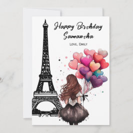 Foto Chique Eiffeltoren, Hartballonnen Verjaardag Kaart