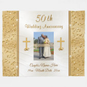 Foto Christelijk 50th Wedding Jubileum Gifts Fleece Deken (Voorkant (Horizontaal))