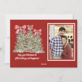 Foto Classic Kerst Kaart met Waterverf Bomen (Achterkant)