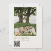 Foto Classy Bright Kleurrijke QR Code Wedding Kaart (Achterkant)