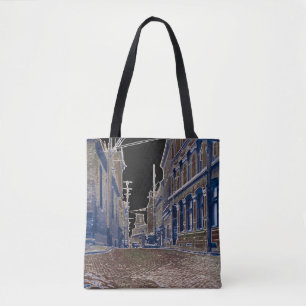 Foto: Cobblestone Street Quebec Canada Art 1930s Tote Bag
