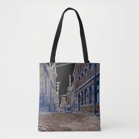 Foto: Cobblestone Street Quebec Canada Art 1930s Tote Bag (Voorkant)