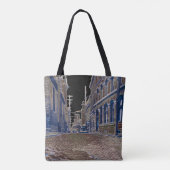 Foto: Cobblestone Street Quebec Canada Art 1930s Tote Bag (Achterkant)