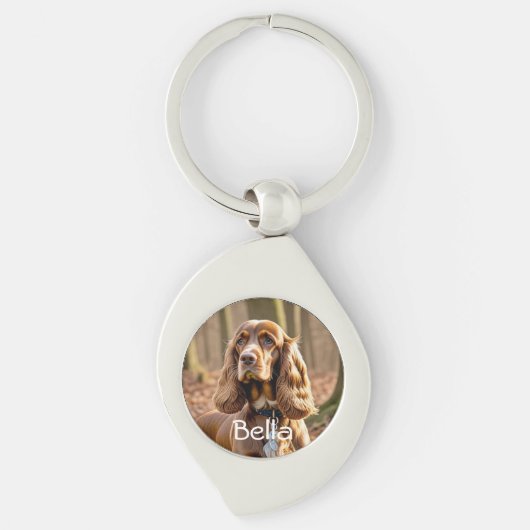 Foto Cocker Spaniel Personaliseren Sleutelhanger (Voorkant)