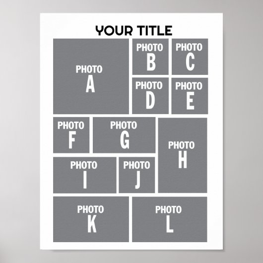 Foto Collage 12 fotoindeling Poster (Voorkant)