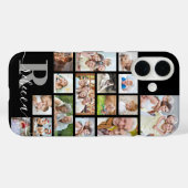 Foto Collage 16 Foto's Monogram Naam Aangepaste kl Case-Mate iPhone Case (Achterkant (horizontaal))