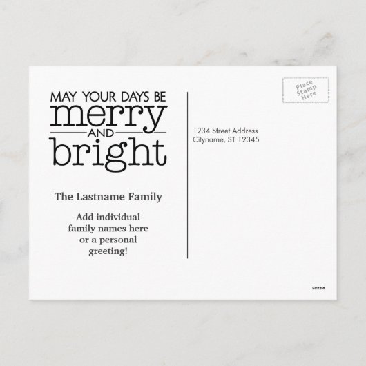 Foto Collage - 4 foto's met een minimaal ontwerp r Feestdagenkaart (Achterkant)