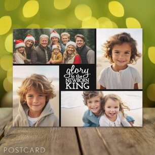 Foto Collage - 4 foto's met een minimaal ontwerp r Feestdagenkaart
