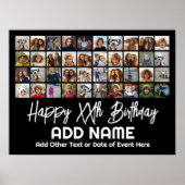 Foto collage - 4 rijen 10 kolommen - Birthday Poster (Voorkant)