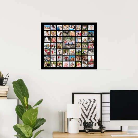 Foto Collage 53 Foto's Aangepaste aangepaste kleur Poster (Thuiskantoor)