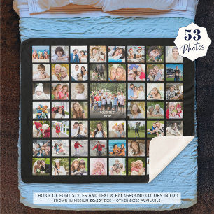 Foto Collage 53 Foto's Persoonlijk zwart Sherpa Deken