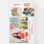 Foto Collage 5 Afbeelding Persoonlijk 18e verjaard Spandoek (Verticaal)