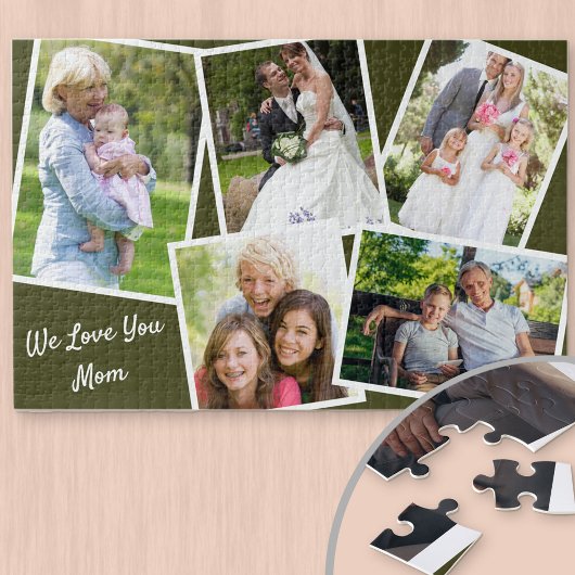 Foto Collage 5 Afbeeldingen We houden van je moede Legpuzzel